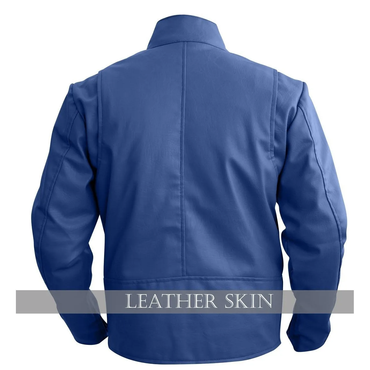 NWT Stylish Blue Men Synthetic  Leather Jacket